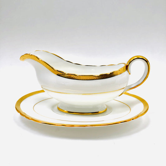 Aynsley, Elizabeth, Gold Encrusted, Laurel, Gravy, Boat, Liner, Fine Bone China, Vintage, Steampunk