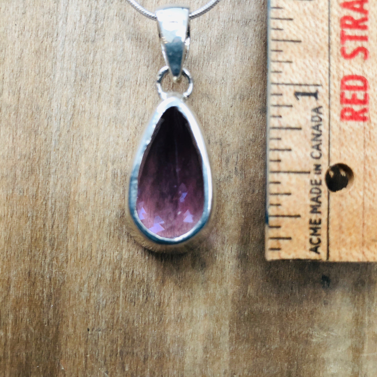 Sterling Silver, Faceted, Amethyst, Crystal, Semi-Precious, Pendant, Teardrop