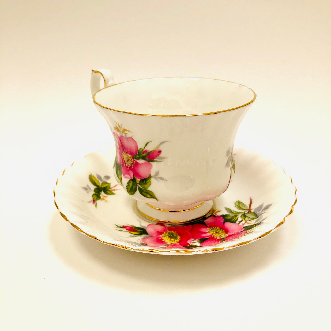 Royal Albert, Alberta, Prairie Rose, Montrose, Tea cup, Cup, Saucer, Cup and Saucer, Teacup, Wild Rose, Pink, Rose, Floral, Vintage
