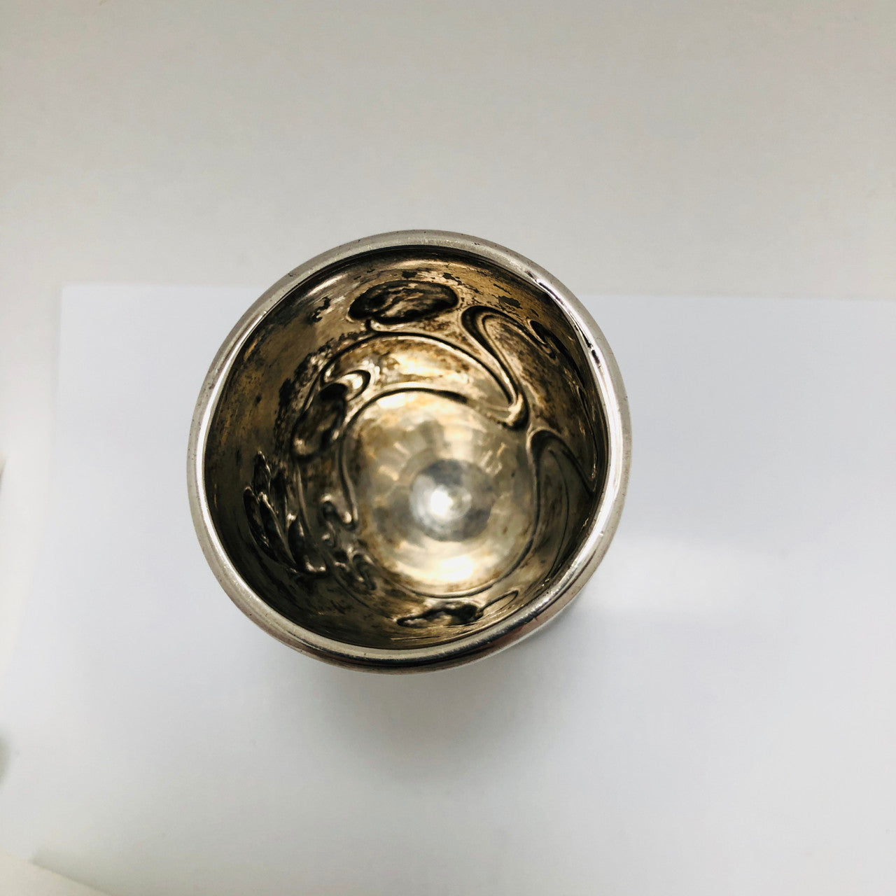 Art Nouveau Egg Cup - Sterling Silver, engraved "Hans"