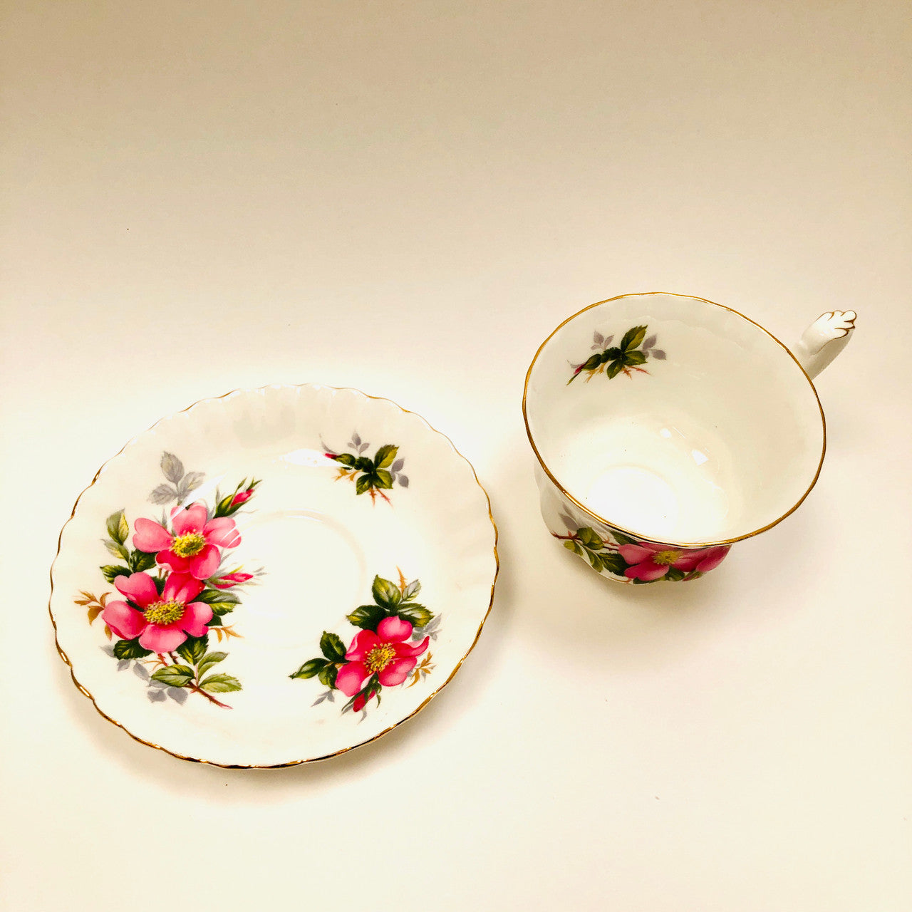 Royal Albert, Alberta, Prairie Rose, Montrose, Tea cup, Cup, Saucer, Cup and Saucer, Teacup, Wild Rose, Pink, Rose, Floral, Vintage
