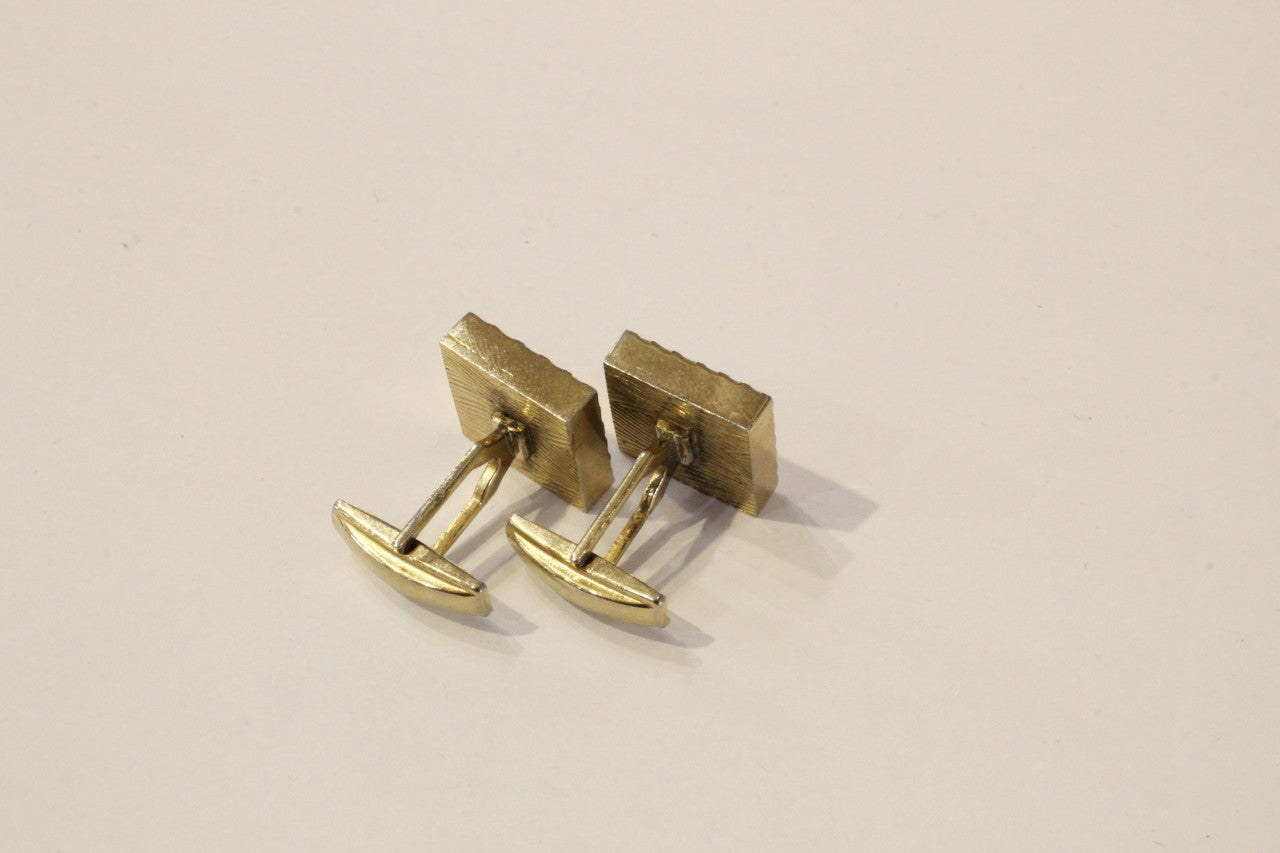 Vintage cufflinks - gold tone, hematite centre
