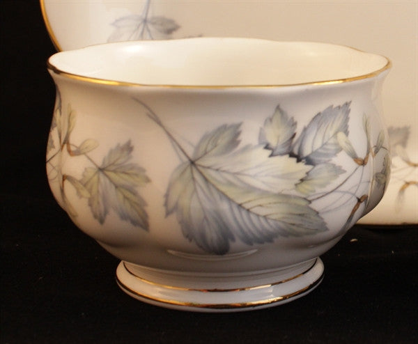 Royal Albert, Silver Maple, Cream, Sugar, Tray, Vintage, Fine Bone China, Steampunk