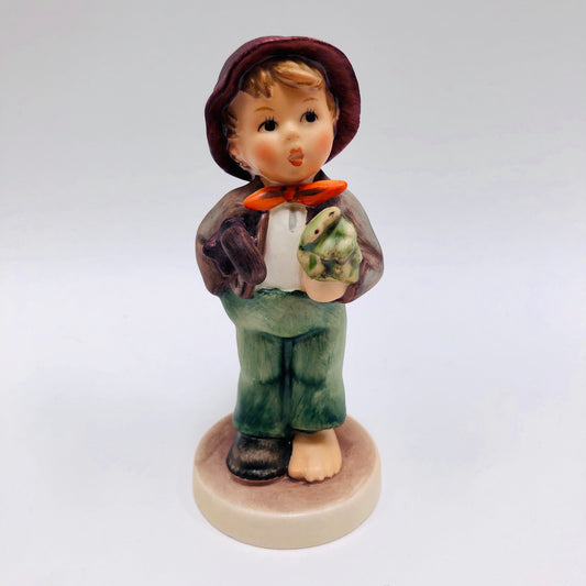 Lost Stocking, Hummel, Goebel, Figurine, Ceramic, Boy, Germany, Hat, Umbrella, Missing Shoe, Missing stocking