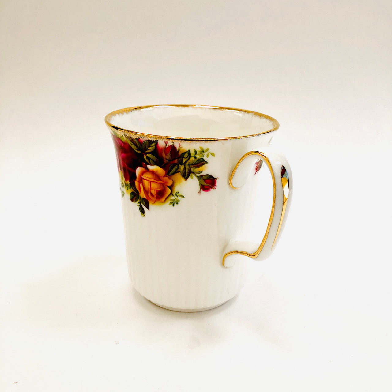 Royal Albert, Old Country Roses, Bristol Beaker, Mug, Coffee, Tea, Hot Chocolate, Vintage, Red, Roses, England,  Steampunk