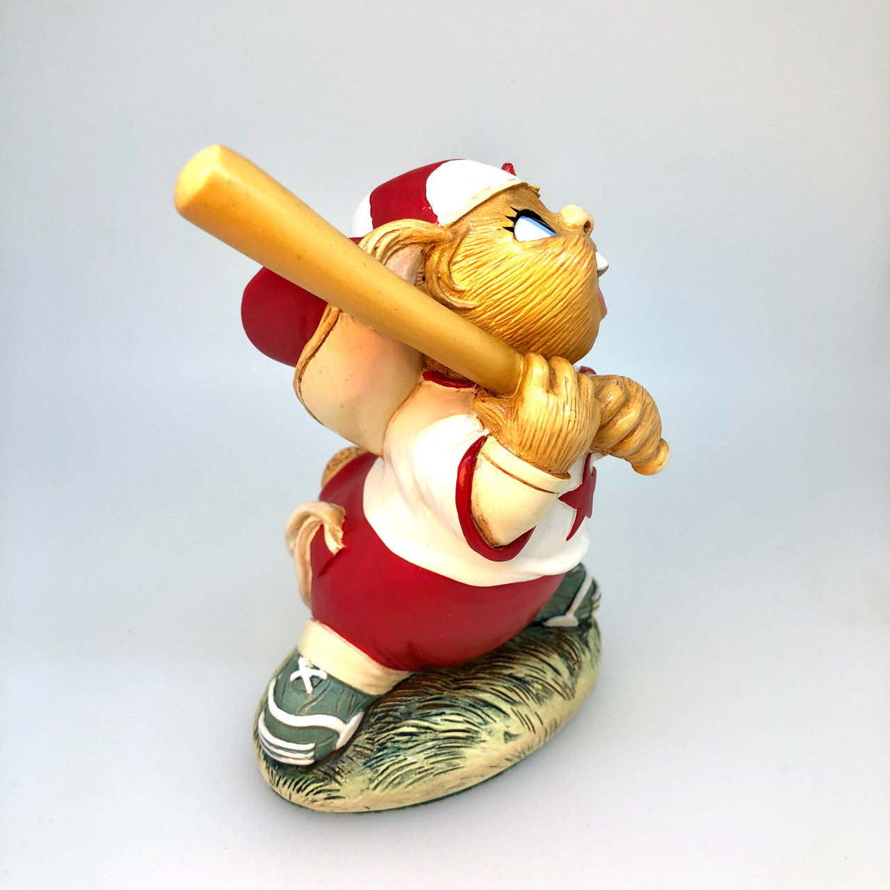 Pendelfin, Strike, Baseball, Batter, Baseball Bat, Red and White, Rabbit, Stonecraft, Bunny, Tony Green, Figurine, Vintage, Burnley, England