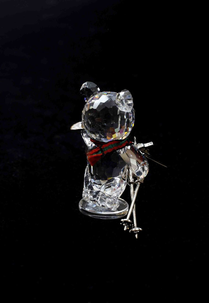Swarovski, Crystal, Figurine, Kris Bear, Skis, Vintage, Signed
