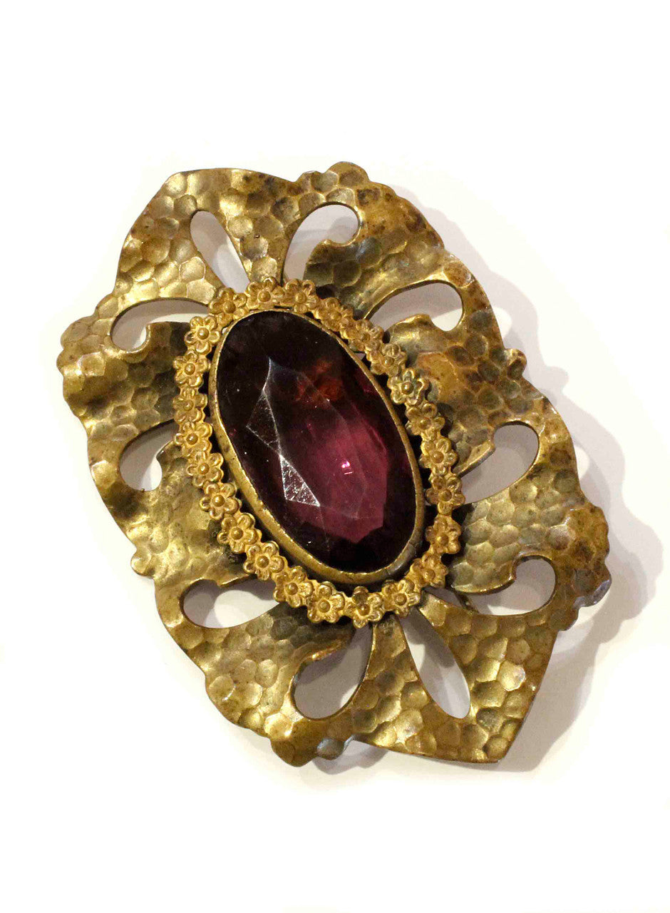 Victorian sash brooch - amethyst