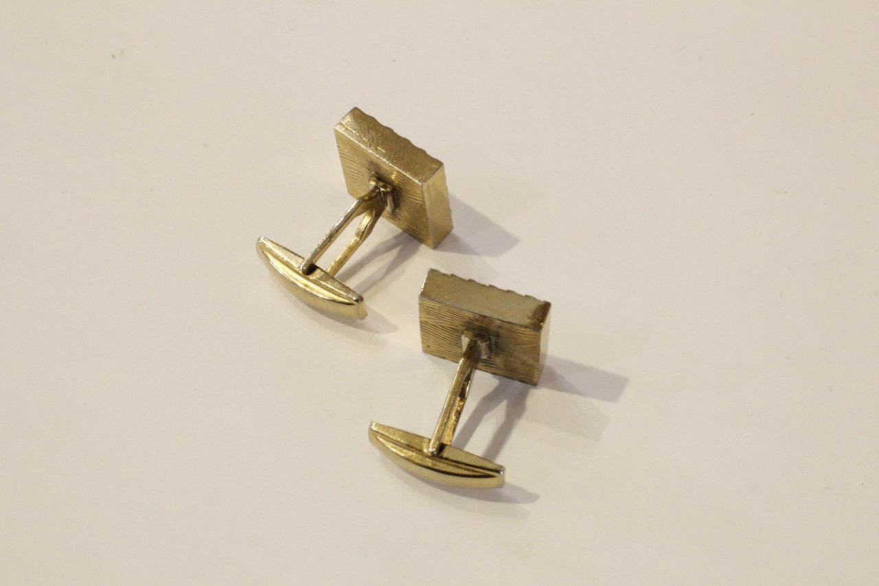 Vintage cufflinks - gold tone, hematite centre