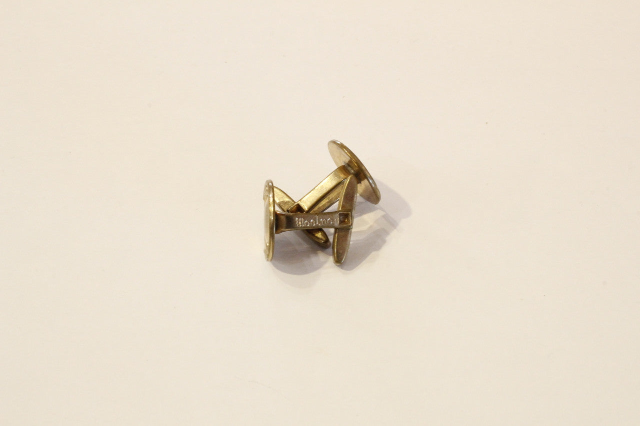 Woolno vintage gold tone round cufflinks