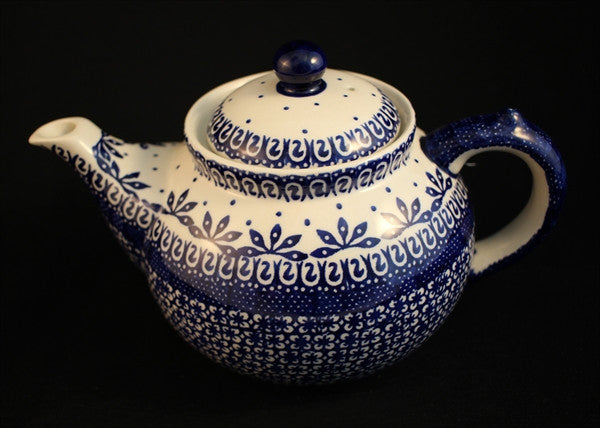 Polish Pottery Afternoon Teapot in "Blue On White"