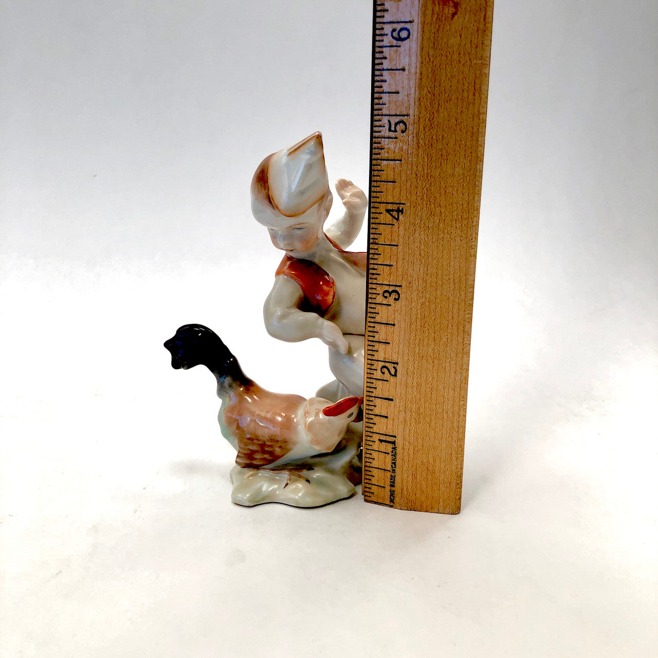 Herend, 5842, Figurine, Child, Boy, with Chicken, Hungary, Porcelain, Vintage, Mid-Century,