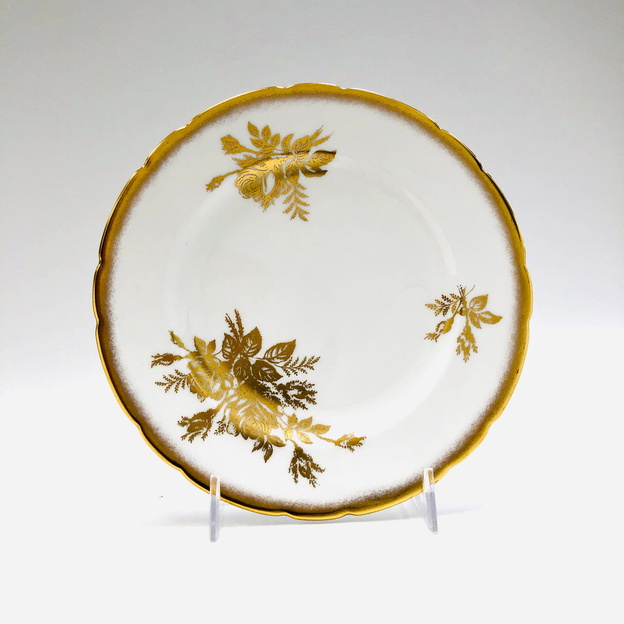 Paragon, Anniversary Rose, White, Gold, Rose, Plate, 7", Vintage, Fine Bone China, England