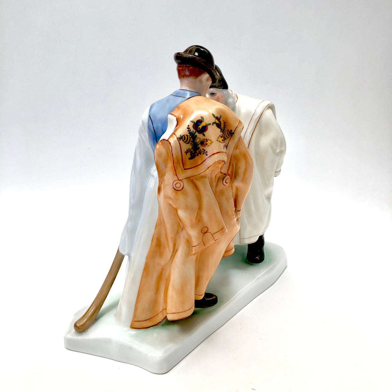 Herend, 5506, Figurine, Two Men, Gentlemen, Farewell, Handshake, Father and Son, Hungary, Porcelain, Vintage, Mid-Century,