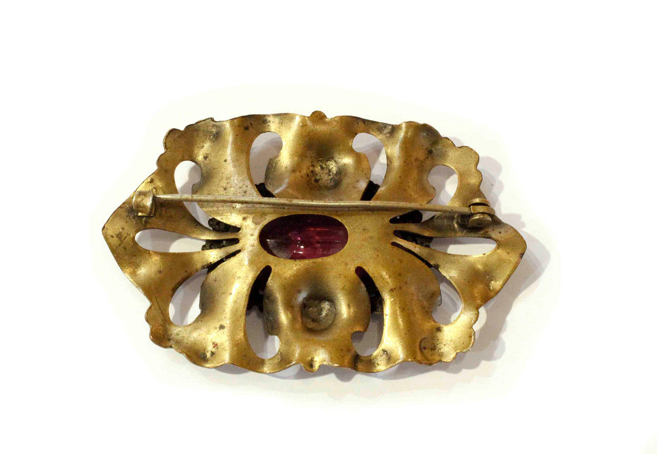 Victorian sash brooch - amethyst