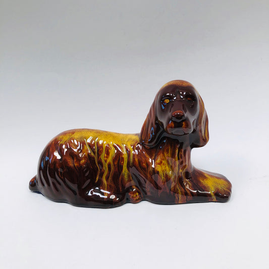 Blue Mountain, Pottery, Dog, Cocker, Spaniel, Figurine, Ceramic, Harvest Gold, Yellow, Mid-Century, Vintage