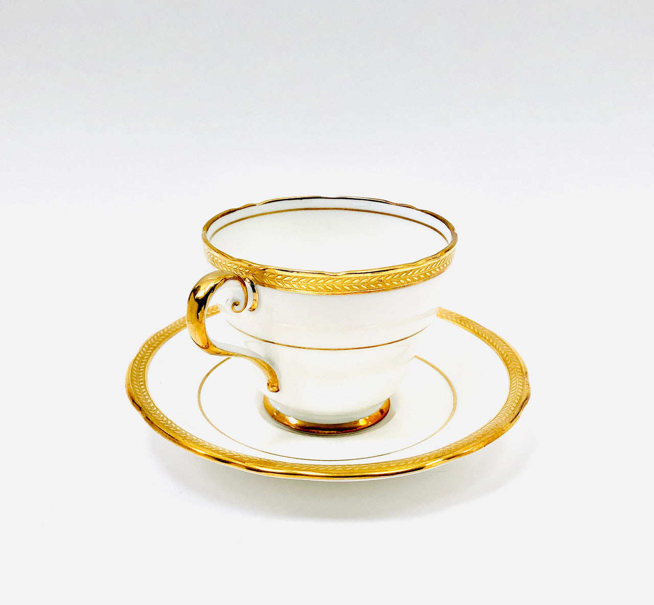 Aynsley, Elizabeth, Gold Encrusted, Laurel, Cup, Saucer, Teacup, Cup and Saucer, Fine Bone China, Vintage, Steampunk