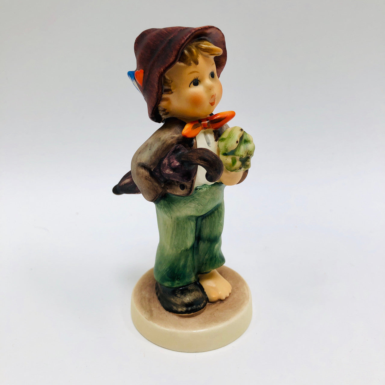 Lost Stocking, Hummel, Goebel, Figurine, Ceramic, Boy, Germany, Hat, Umbrella, Missing Shoe, Missing stocking