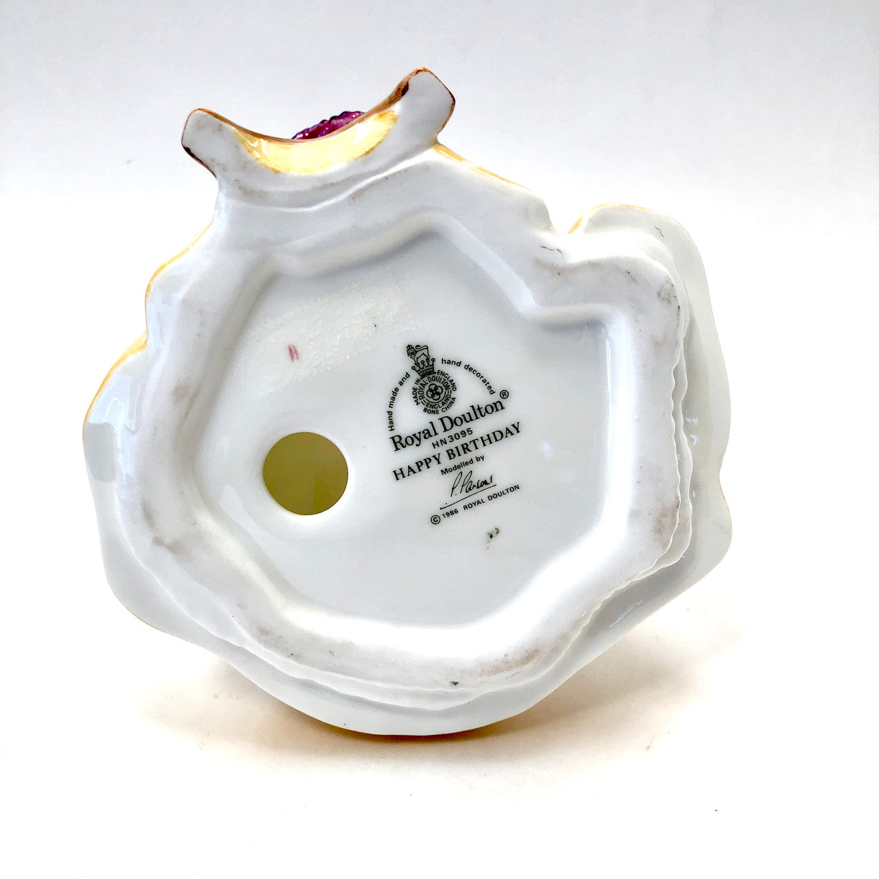 Royal Doulton, Happy Birthday, HN3095, HN 3095, Figurine, Vintage, England, Pauline Parsons, Lady, Yellow, Handpainted, Hand Painted