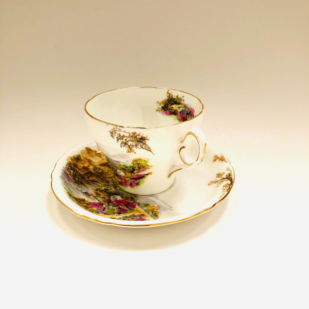 Shelley, Heather, Tea Cup, Teacup, Cup and Saucer, Saucer, Vintage, 1930's, 1940's