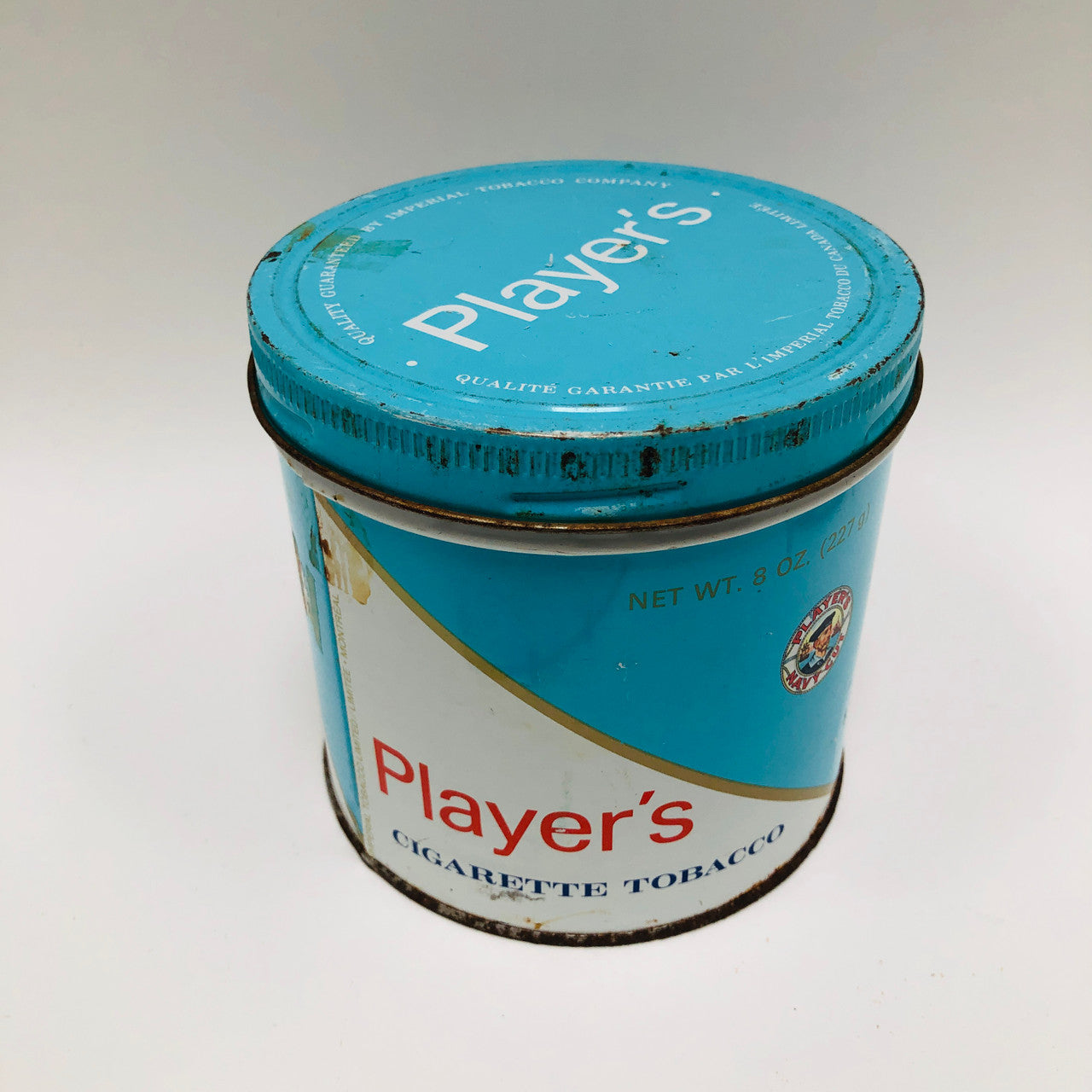 Vintage, Metal, Round, Player's, Tobacco Tin, Canister