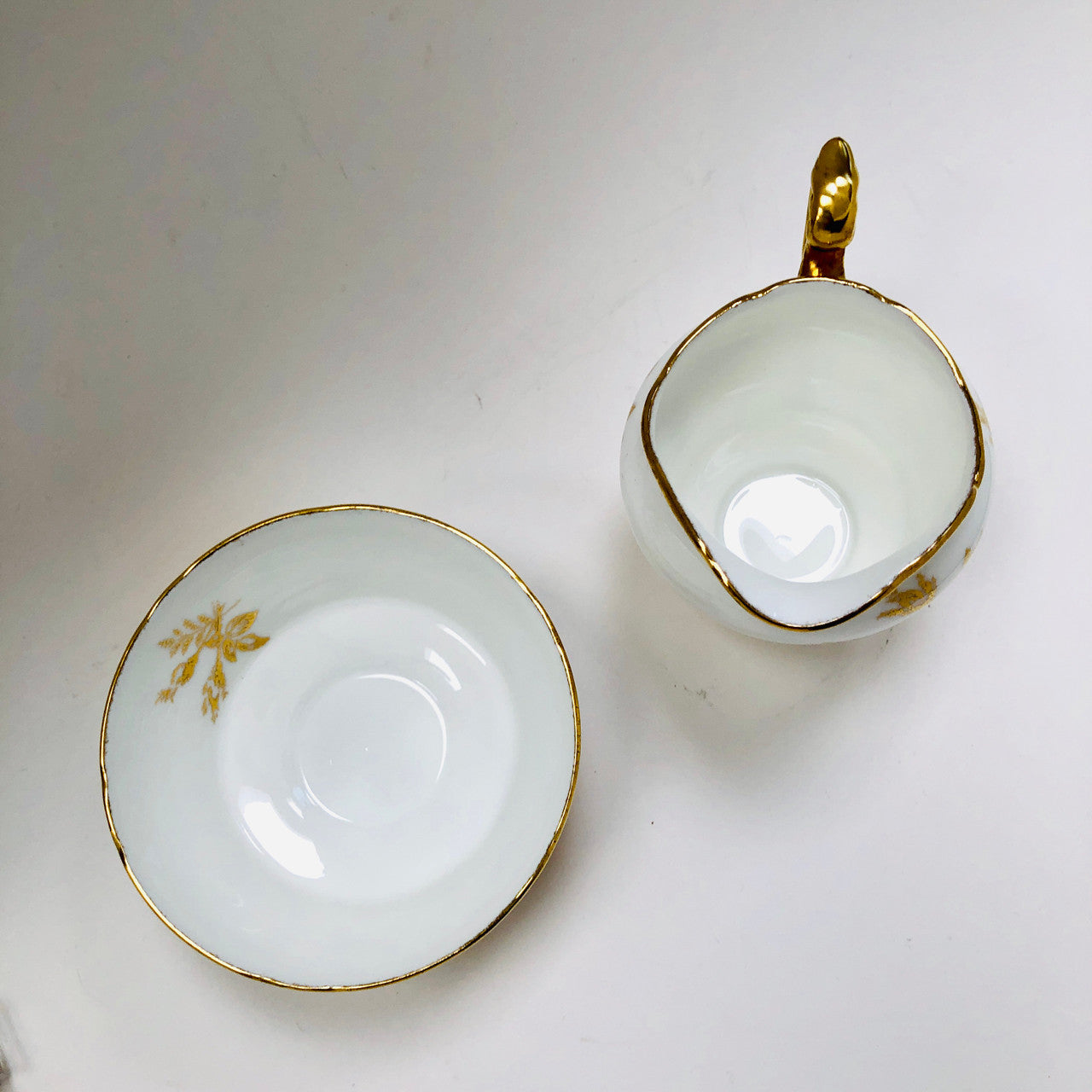 Paragon, Anniversary Rose, White, Gold, Rose, Cream, and, Sugar, Vintage, Fine Bone China, England