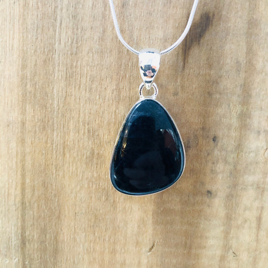 Sterling Silver, Blue Iolite, Sunstone, Crystal, Semi-Precious, Pendant, Triangular