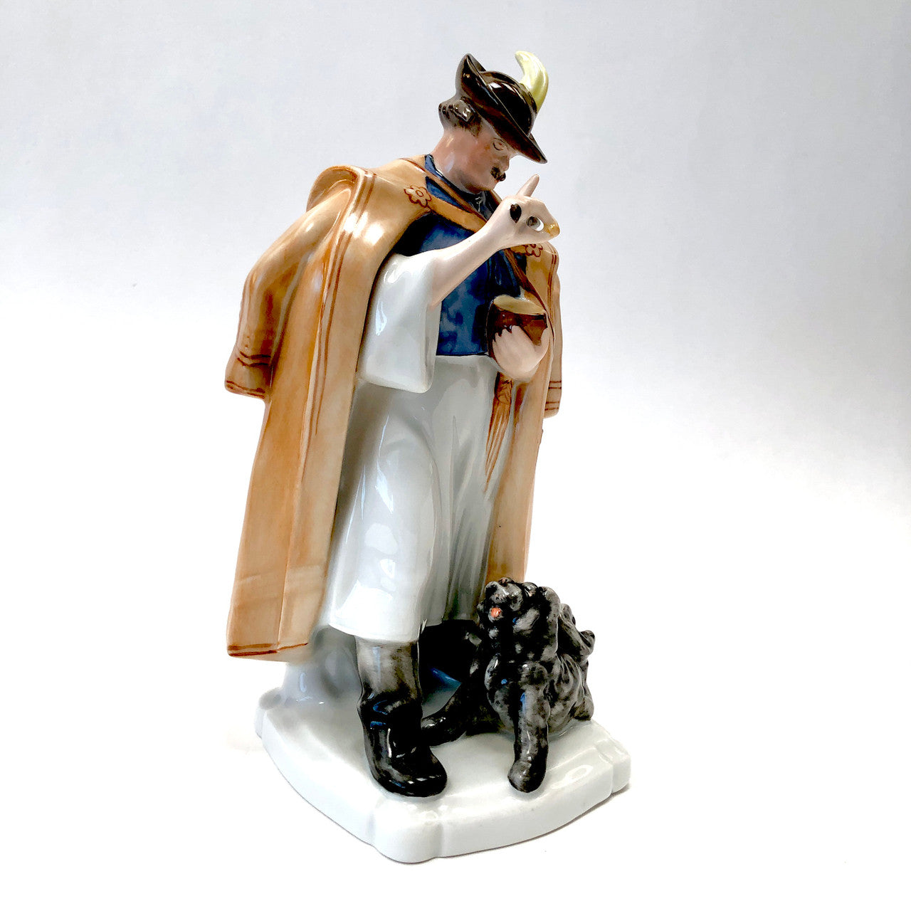 Herend, 5810, Figurine, Man Feeding Dog, Cheese, Hungary, Porcelain, Vintage, Mid-Century,
