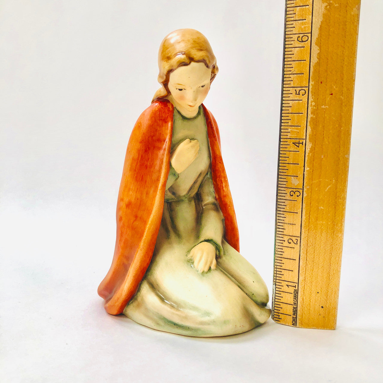 Goebel, Figurine, Vintage, Mary, Nativity, Rare, Porcelain, Ceramic, TMK1, FULL BEE, Red Cloak