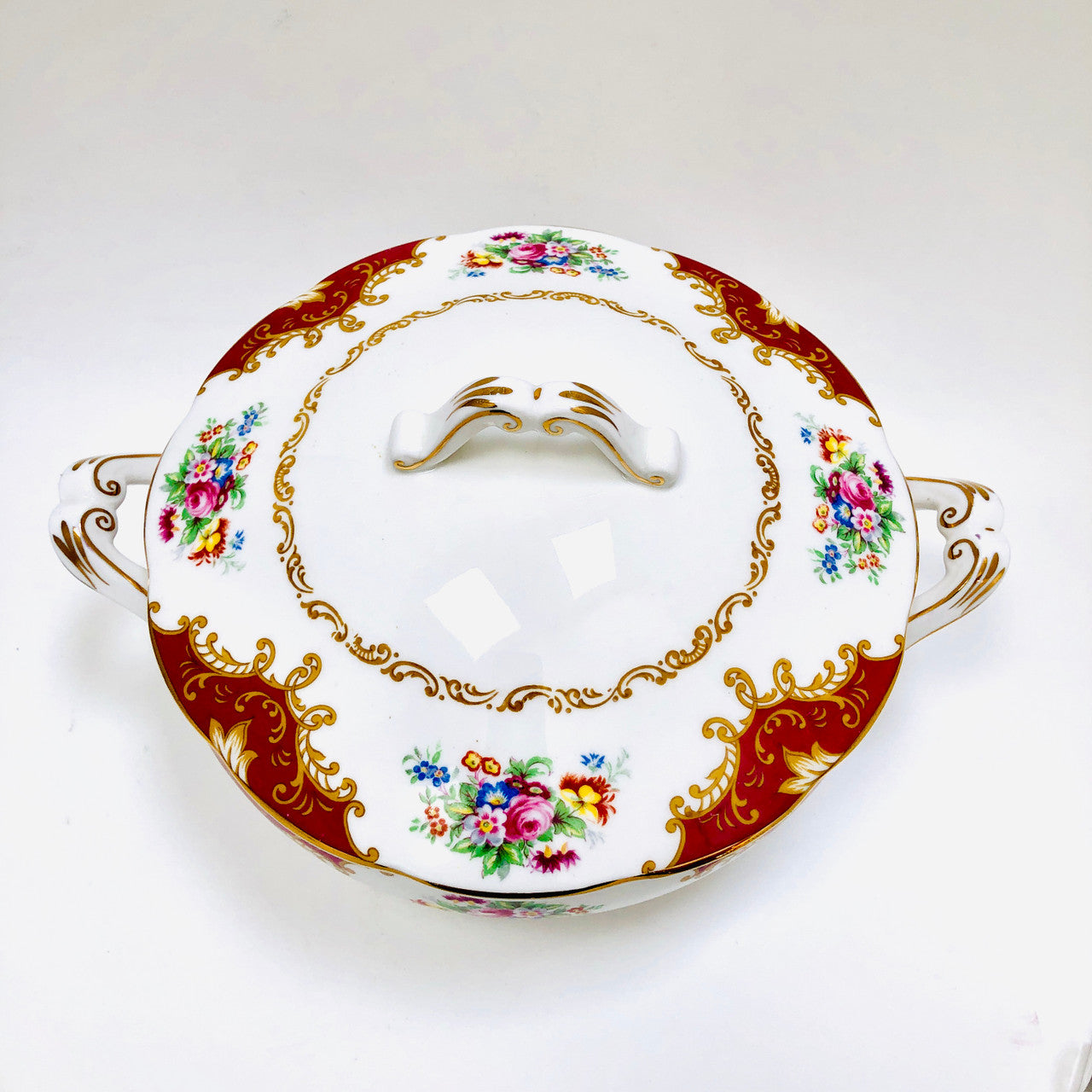 Royal Albert, Canterbury, Two handled, Vegetable, Covered, Bowl, Casserole, Vintage, England, Steampunk