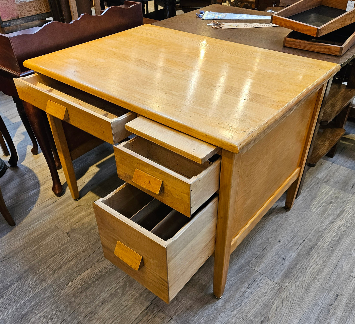 Maple desk with matching desk chair SET
