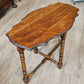 Oval sofa table, scalloped edges