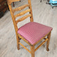 Set of 6 oak chairs, burgundy upholstery