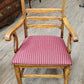 Set of 6 oak chairs, burgundy upholstery