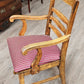 Set of 6 oak chairs, burgundy upholstery