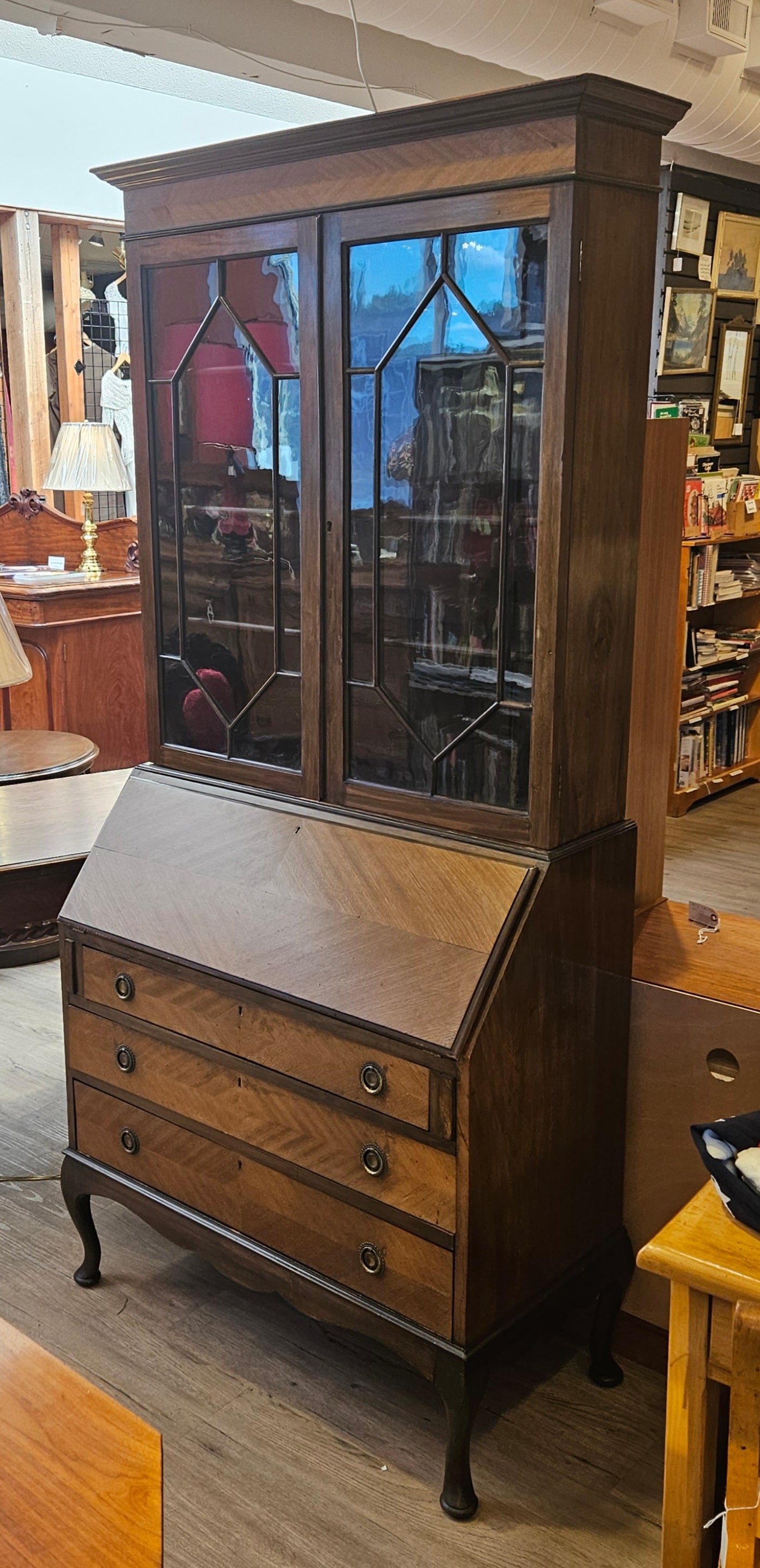 Antique secretaire in 2 parts