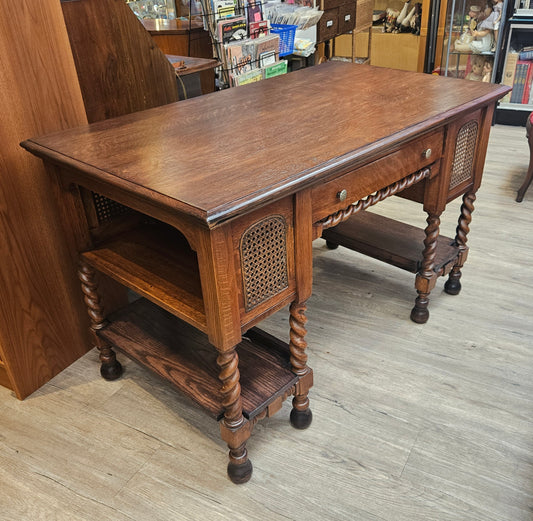 Dark oak barley twist library table/desk