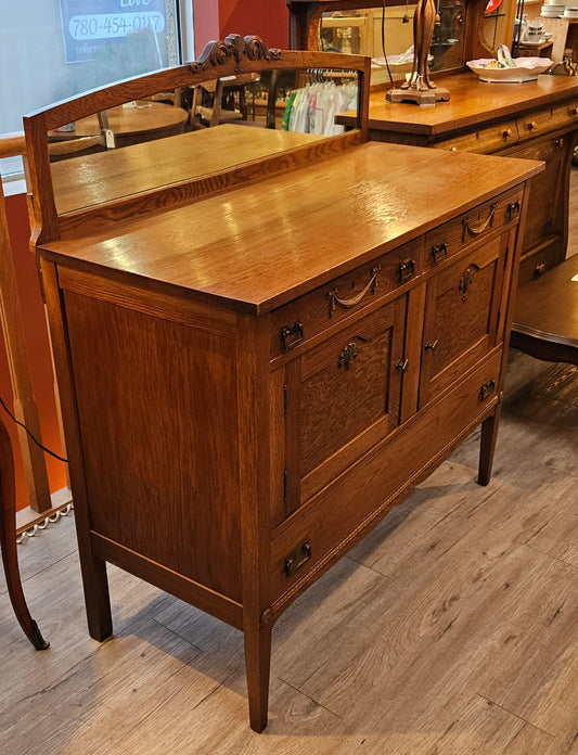 Sideboard with mirrored backsplash, solid oak