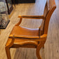 Maple and leather chair with arms