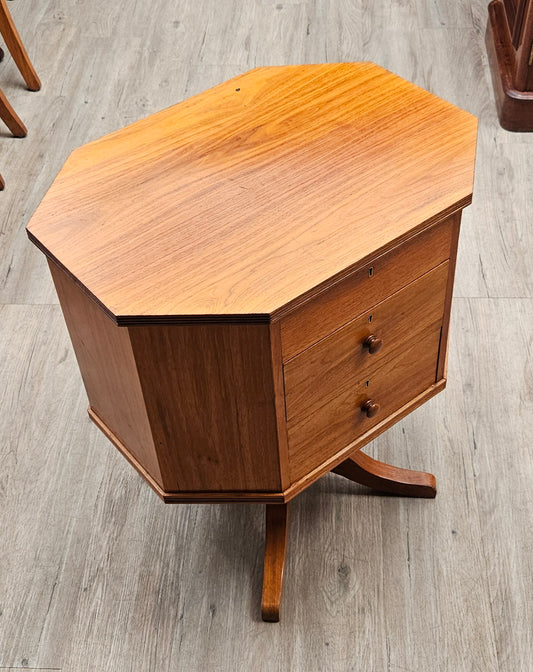 Sewing cabinet, large, octagonal, American Empire