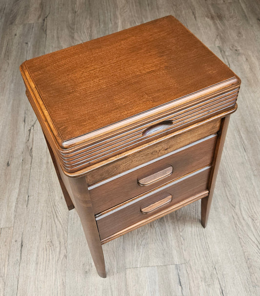 Small sewing cabinet with top storage