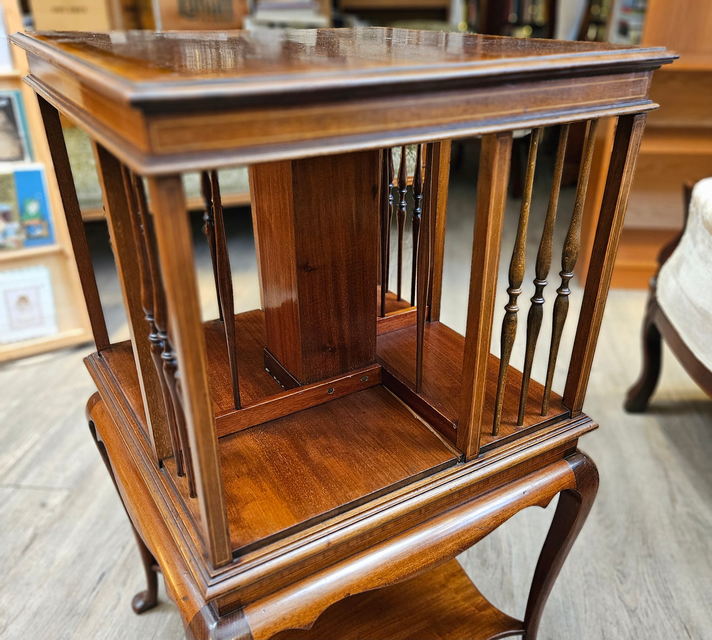 Antique revolving bookcase