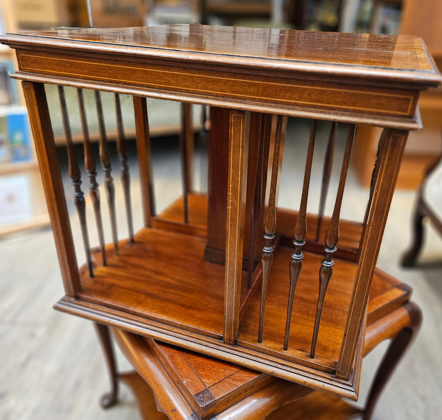 Antique revolving bookcase