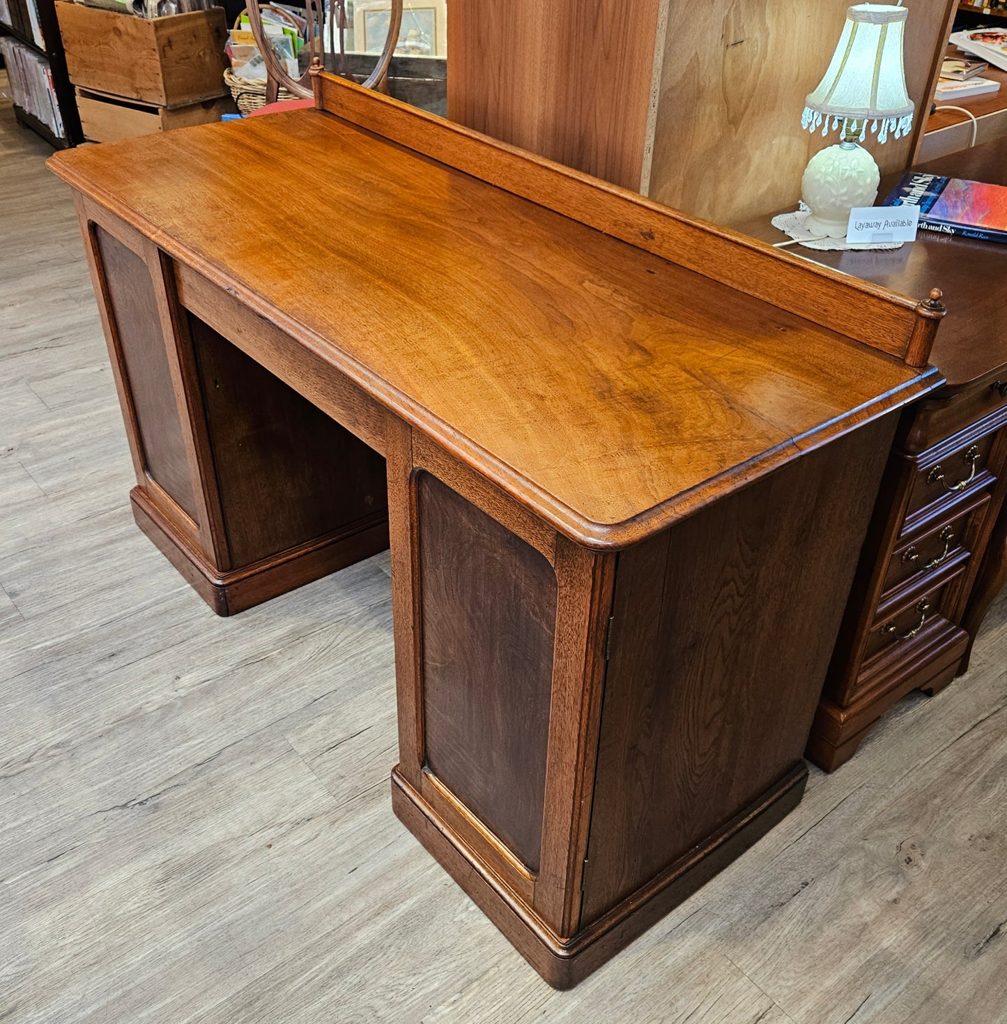 Mahogany desk, converted from side server