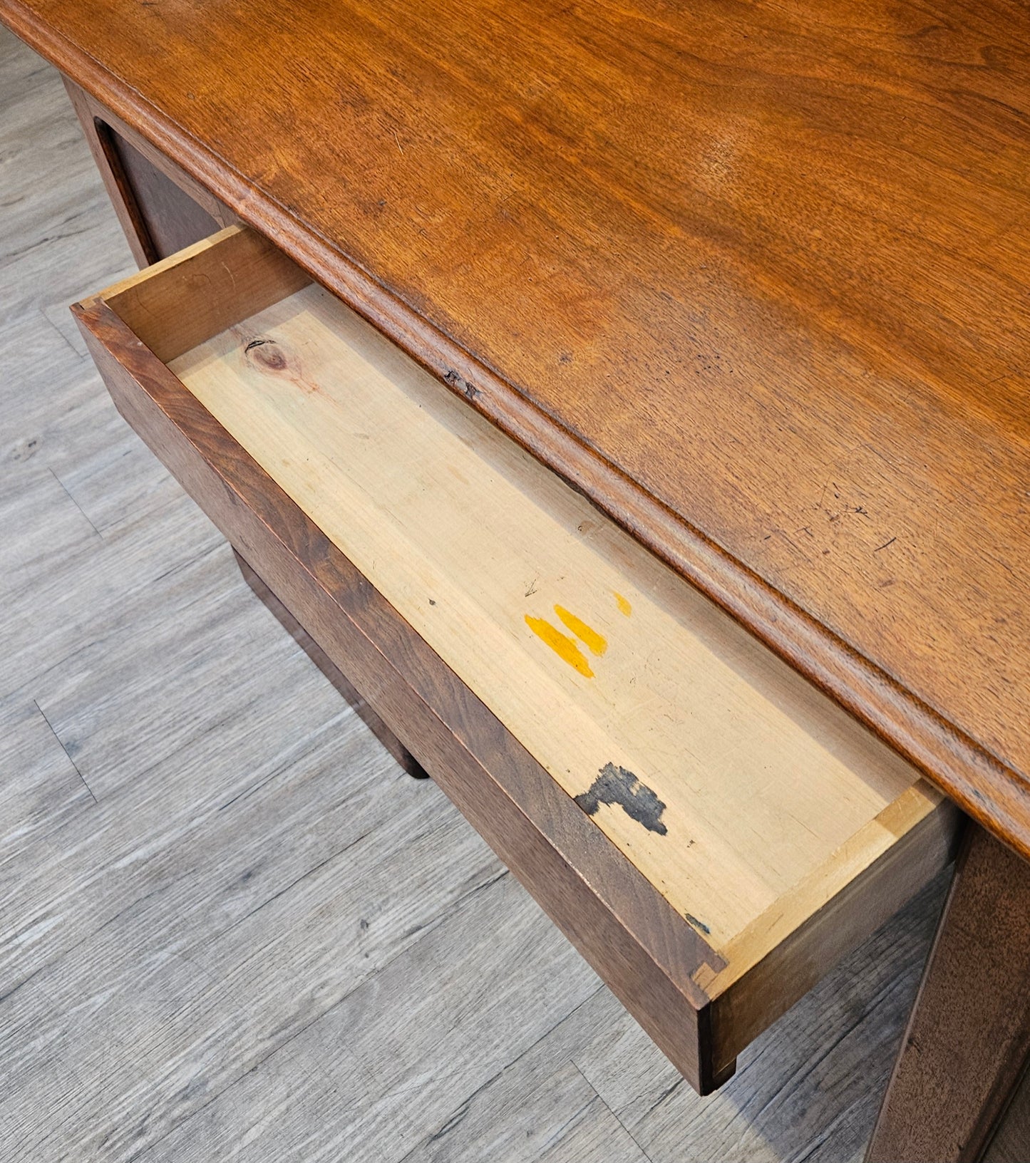 Mahogany desk, converted from side server