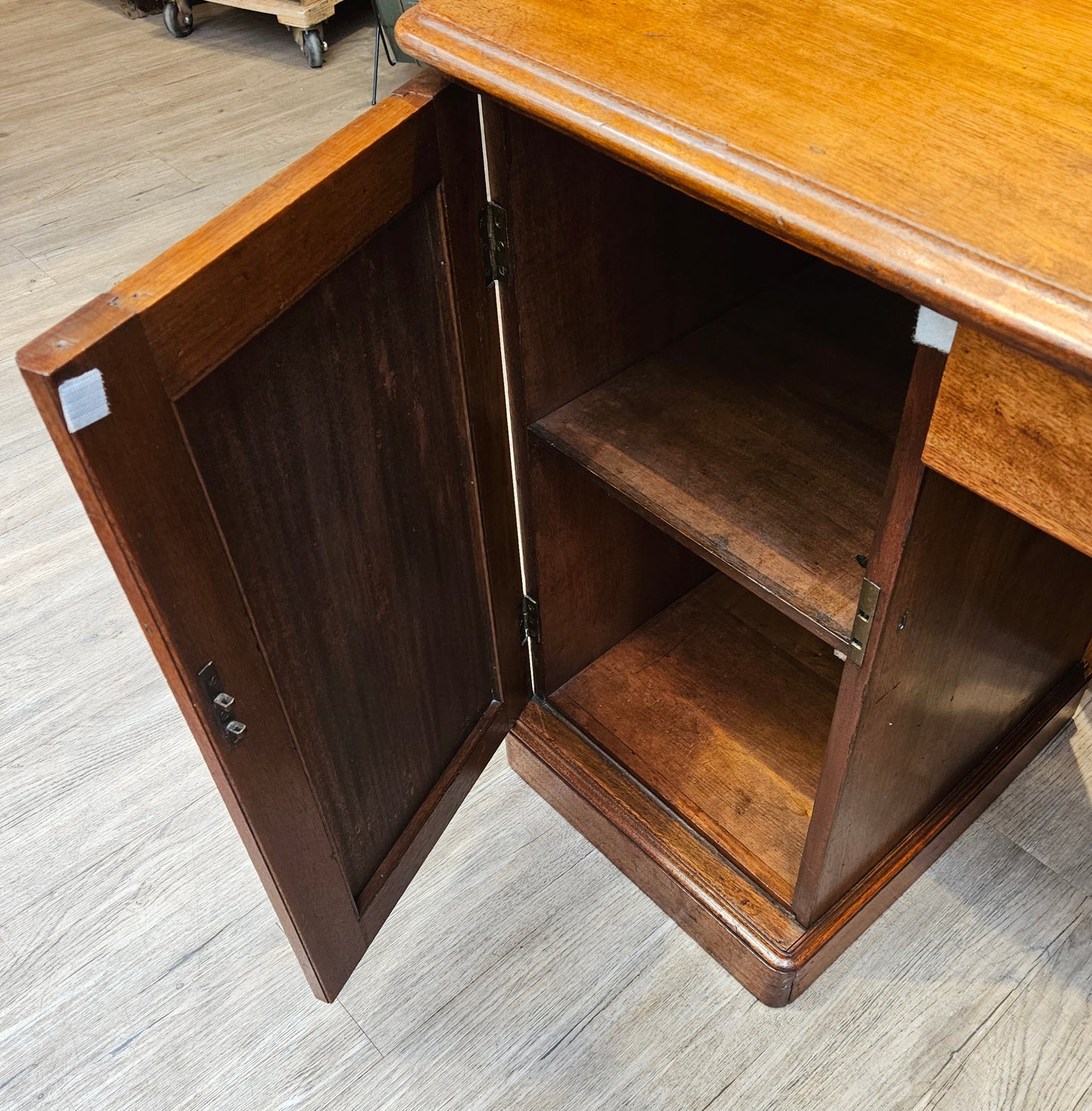 Mahogany desk, converted from side server