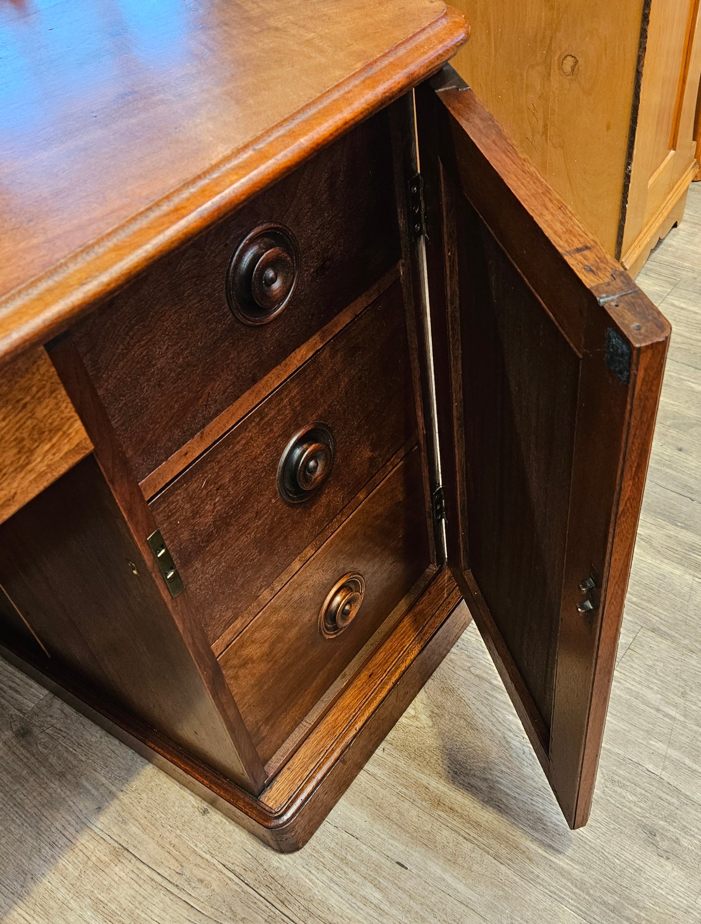 Mahogany desk, converted from side server