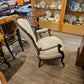Victorian armchair, cream coloured upholstery