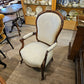 Victorian armchair, cream coloured upholstery