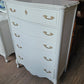 Highboy chest of 4 drawers painted white